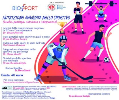 Corso ECM: “Nutrizione avanzata nello sportivo”